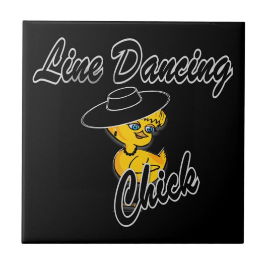 Line Dancing Chick #4 Tegeltje (Voorkant)