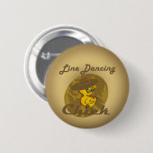 Line Dancing Chick #6 Ronde Button 5,7 Cm (Voorkant /achterkant)