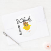 Line Dancing Chick Ronde Sticker (Envelop)
