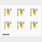 Line Dancing Chick Ronde Sticker (Vel)