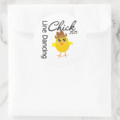 Line Dancing Chick Ronde Sticker (Tas)