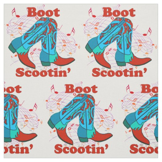 Line Dancing Country Dance Cowboy Boot Scootin" Stof (Swatch)