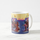 Line Dancing Country Streep Geel Blauw Mok (Voorkant rechts)