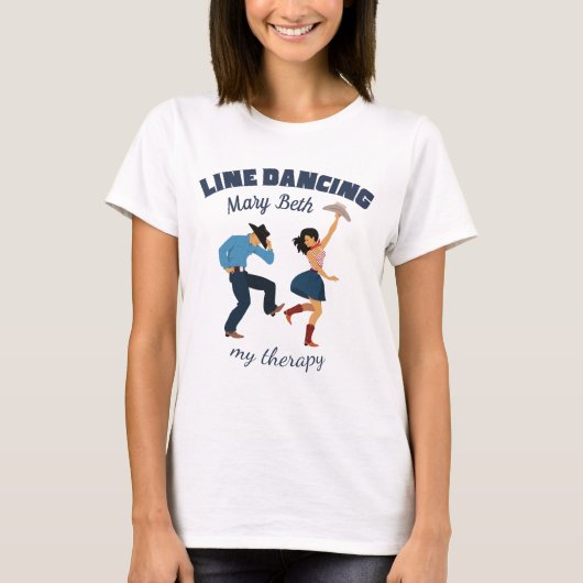 Line Dancing Cowboy en Cowgirl T-shirt (Voorkant)