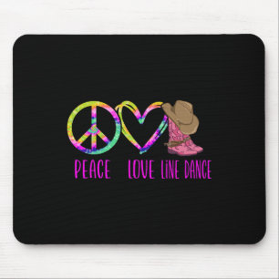 Line Dancing Dance Teacher Tie Dye Peace Love Line Muismat
