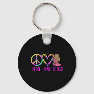Line Dancing Dance Teacher Tie Dye Peace Love Line Sleutelhanger