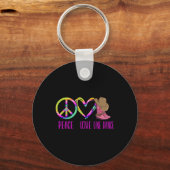 Line Dancing Dance Teacher Tie Dye Peace Love Line Sleutelhanger (Voorkant)