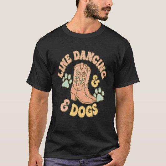 Line Dancing Danser Hond Moeder Vader Eigenaar Cou T-shirt (Voorkant)