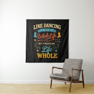 Line Dancing Danser Voor Hele Leven Cadeau Voor Da Wandkleed