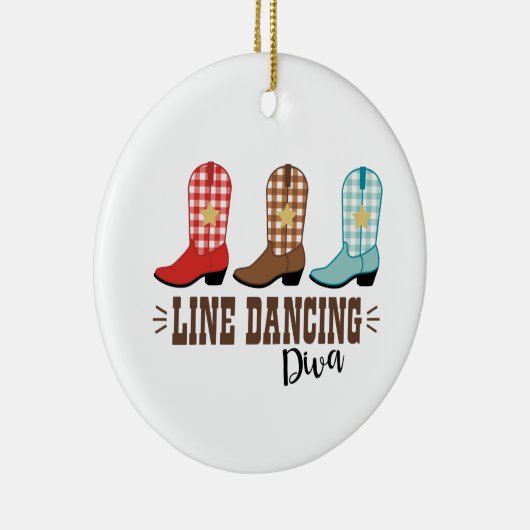 Line Dancing Diva Keramisch Ornament (Rechts)