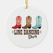 Line Dancing Diva Keramisch Ornament (Voorkant)