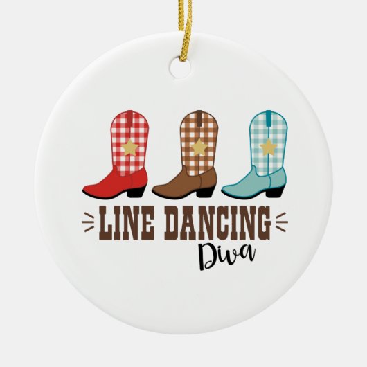 Line Dancing Diva Keramisch Ornament (Voorkant)
