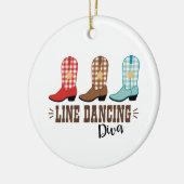 Line Dancing Diva Keramisch Ornament (Links)