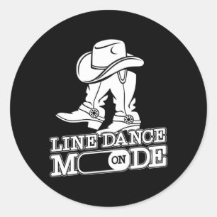 Line Dancing Docent Lijn Dance Mode Aan Ronde Sticker