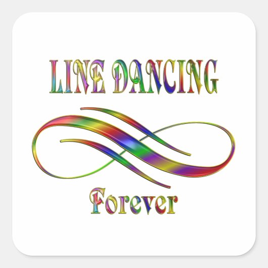 Line Dancing Forever Vierkante Sticker (Voorkant)