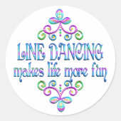 Line Dancing Fun Ronde Sticker (Voorkant)