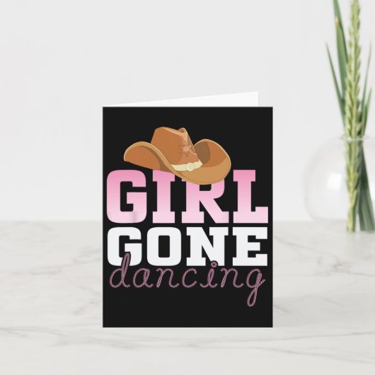 Line Dancing Girl Gone Dancing Line Dance Western Kaart (Voorkant)