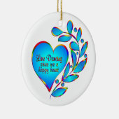 Line Dancing Happy Heart Keramisch Ornament (Rechts)