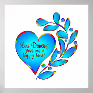 Line Dancing Happy Heart Poster