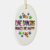 Line Dancing Happy Keramisch Ornament (Rechts)