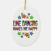 Line Dancing Happy Keramisch Ornament (Voorkant)