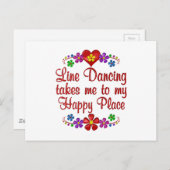 Line Dancing Happy Place Briefkaart (Voorkant / Achterkant)