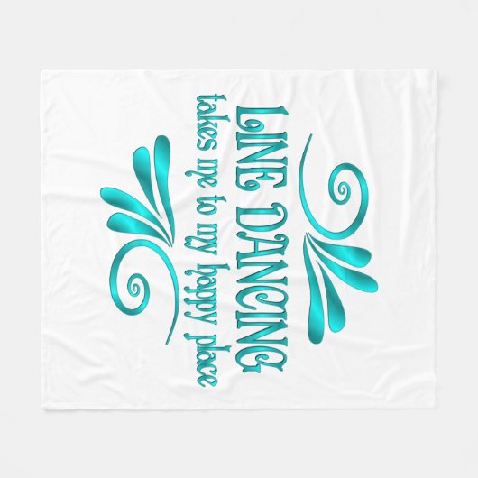 Line Dancing Happy Place Fleece Deken (Voorkant (Horizontaal))