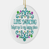 Line Dancing Happy Place Keramisch Ornament (Rechts)