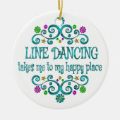 Line Dancing Happy Place Keramisch Ornament (Voorkant)