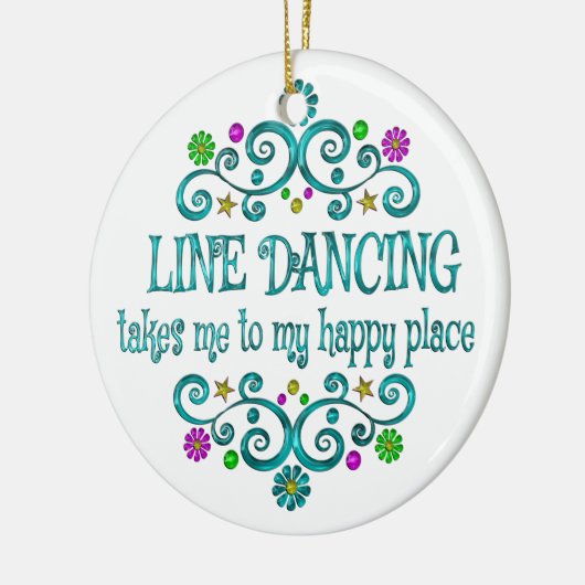Line Dancing Happy Place Keramisch Ornament (Links)