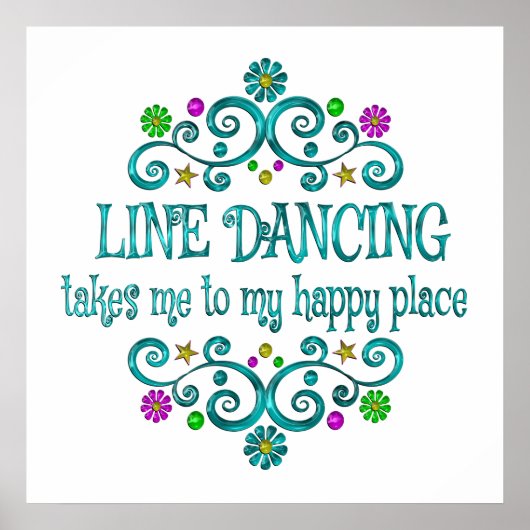 Line Dancing Happy Place Poster (Voorkant)
