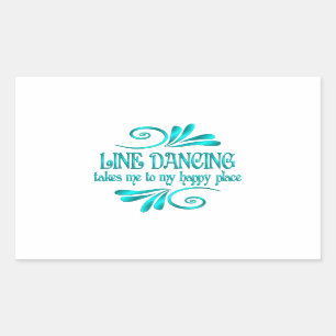 Line Dancing Happy Place Rechthoekige Sticker