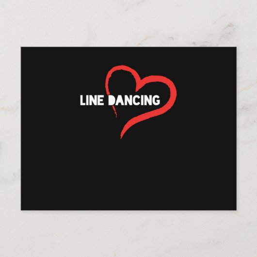 Line Dancing Heart Country Music Cowboy Cowgirl Gi Briefkaart (Voorkant)