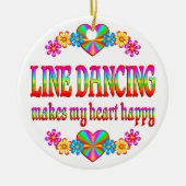 Line Dancing Heart Happy Keramisch Ornament (Voorkant)