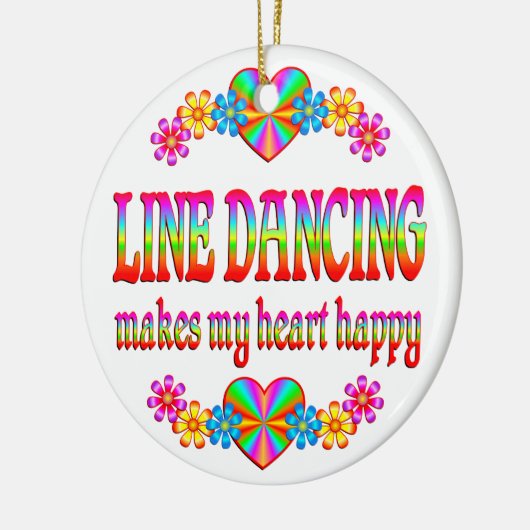 Line Dancing Heart Happy Keramisch Ornament (Links)