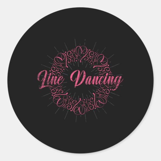 Line Dancing Line Dance 2 Ronde Sticker (Voorkant)