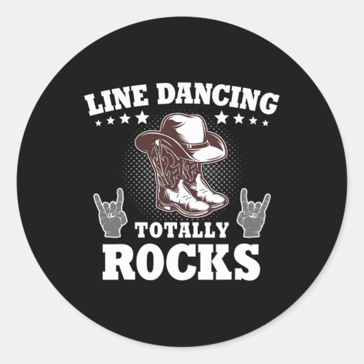 Line Dancing Line Danser Line Dance Ronde Sticker (Voorkant)