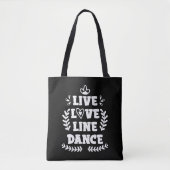 Line Dancing Love Country Westerne Line Dancer Tote Bag (Voorkant)