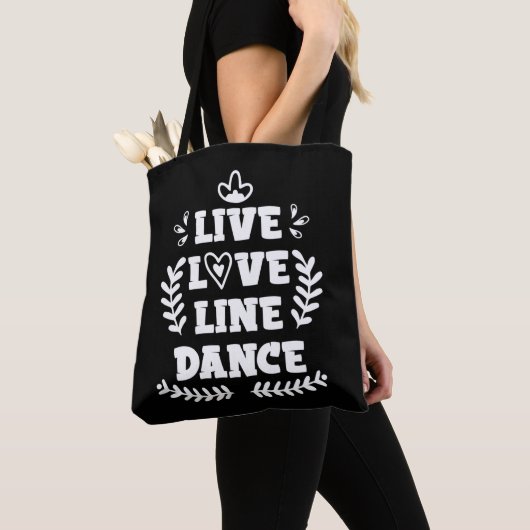 Line Dancing Love Country Westerne Line Dancer Tote Bag (Dichtbij)
