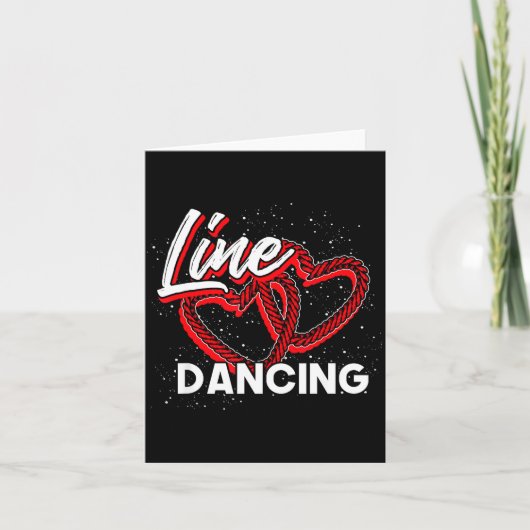 Line Dancing Lover Cowboy Valentines Day Gift Line Kaart (Voorkant)