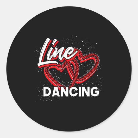 Line Dancing Lover Cowboy Valentines Day Gift Line Ronde Sticker (Voorkant)
