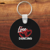 Line Dancing Lover Cowboy Valentines Day Gift Line Sleutelhanger (Voorkant)