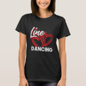 Line Dancing Lover Cowboy Valentines Day Gift Line T-shirt (Voorkant)