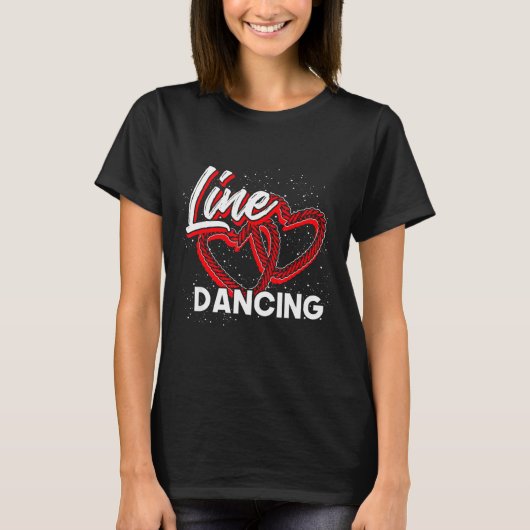 Line Dancing Lover Cowboy Valentines Day Gift Line T-shirt (Voorkant)