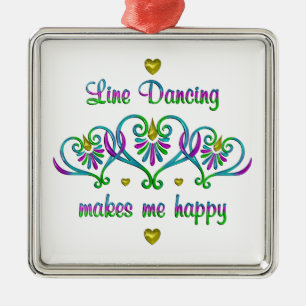 Line Dancing maakt me gelukkig Metalen Ornament