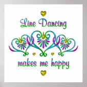 Line Dancing maakt me gelukkig Poster (Voorkant)