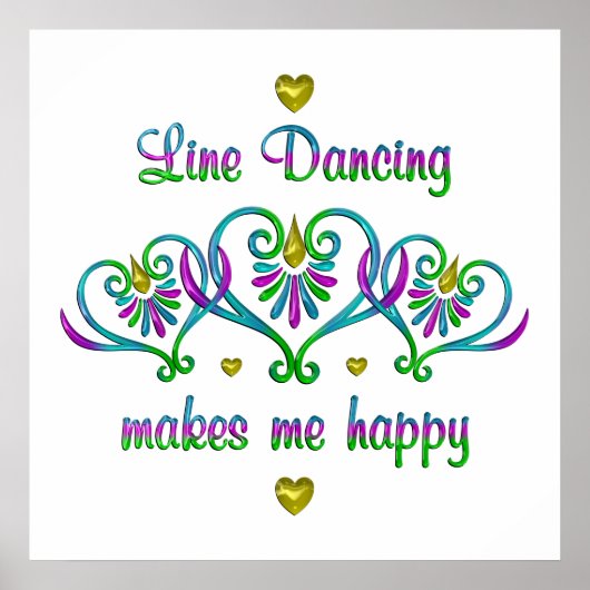 Line Dancing maakt me gelukkig Poster (Voorkant)