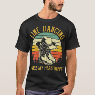 Line Dancing maakt mijn hart Happy Tshirt land