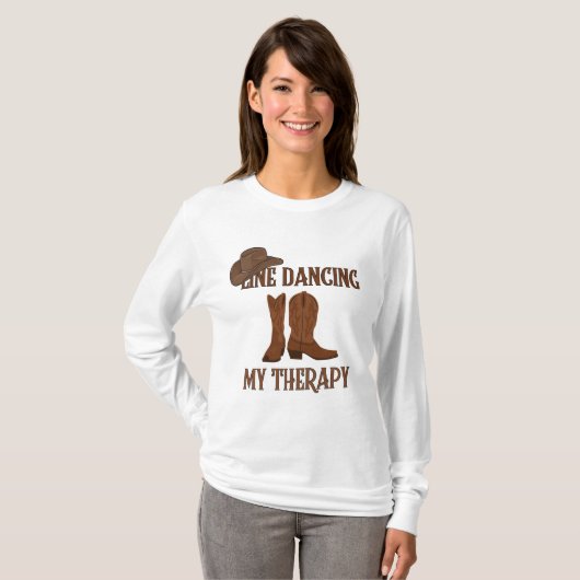 Line Dancing My Therapy T-shirt (Voorkant volledig)
