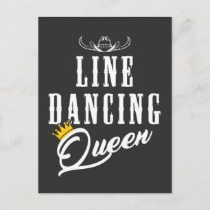 Line Dancing Queen Cowgirl Line Dance Woman Briefkaart